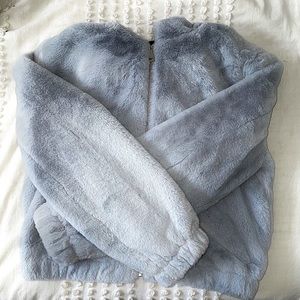 Bagatelle.NYC light blue faux fur coat